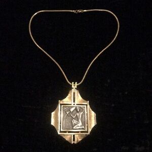 L. Razza Gold Zodiac Sign Aquarius Necklace